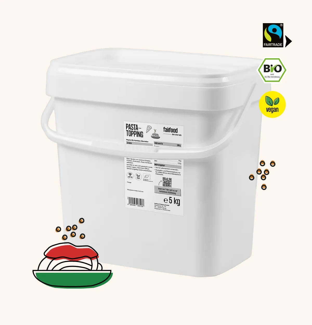 grosser Pfandeimer Pasta Topping