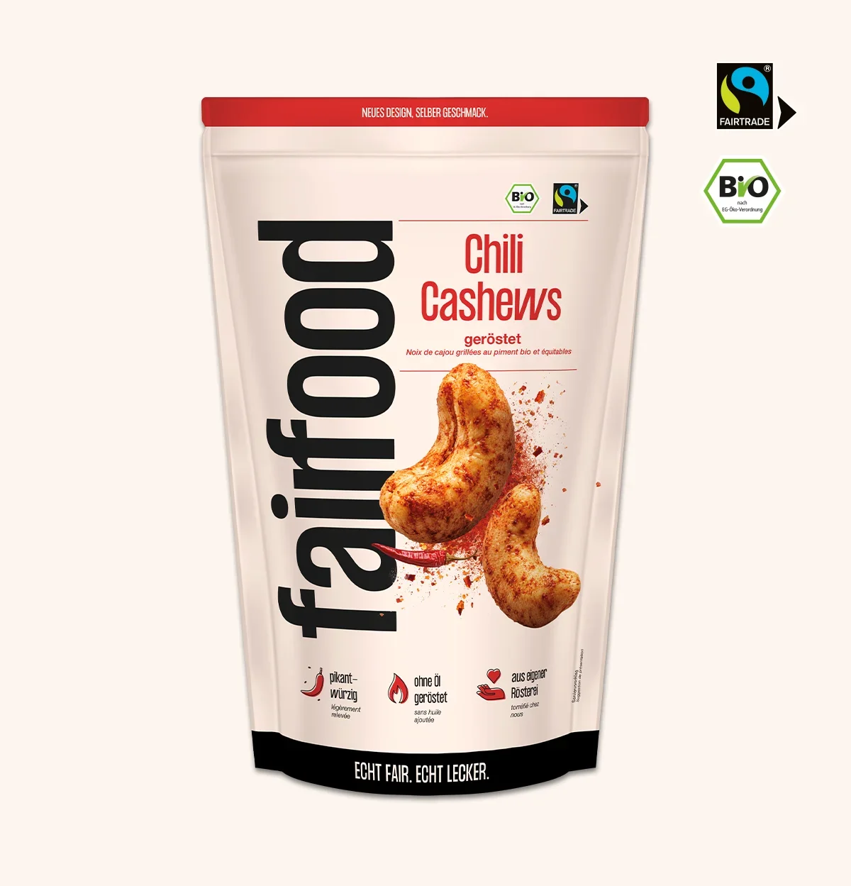 Chili Cashews im Beutel