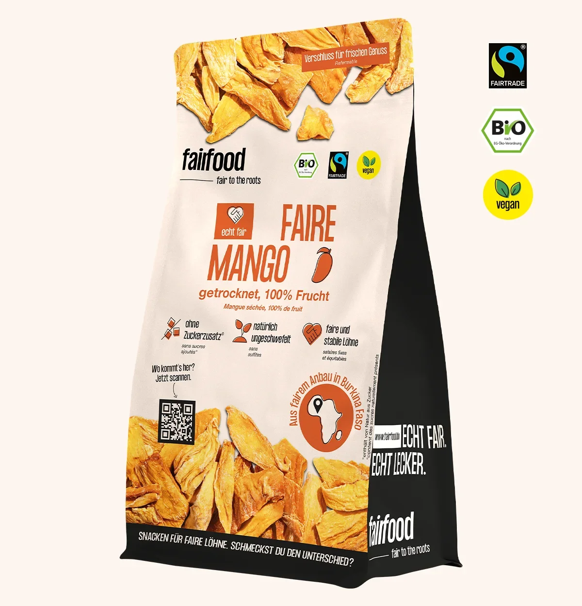 grosser Beutel getrocknete Mango