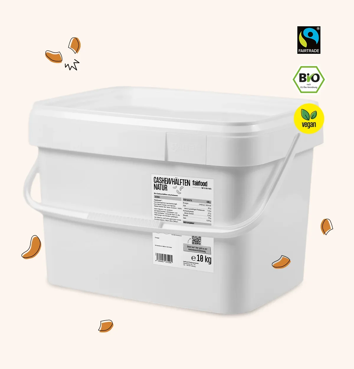 grosser Pfandeimer Cashewbruch naturbelassen