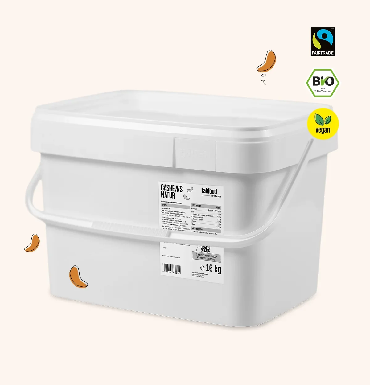 grosser Pfandeimer naturbelassene Cashews
