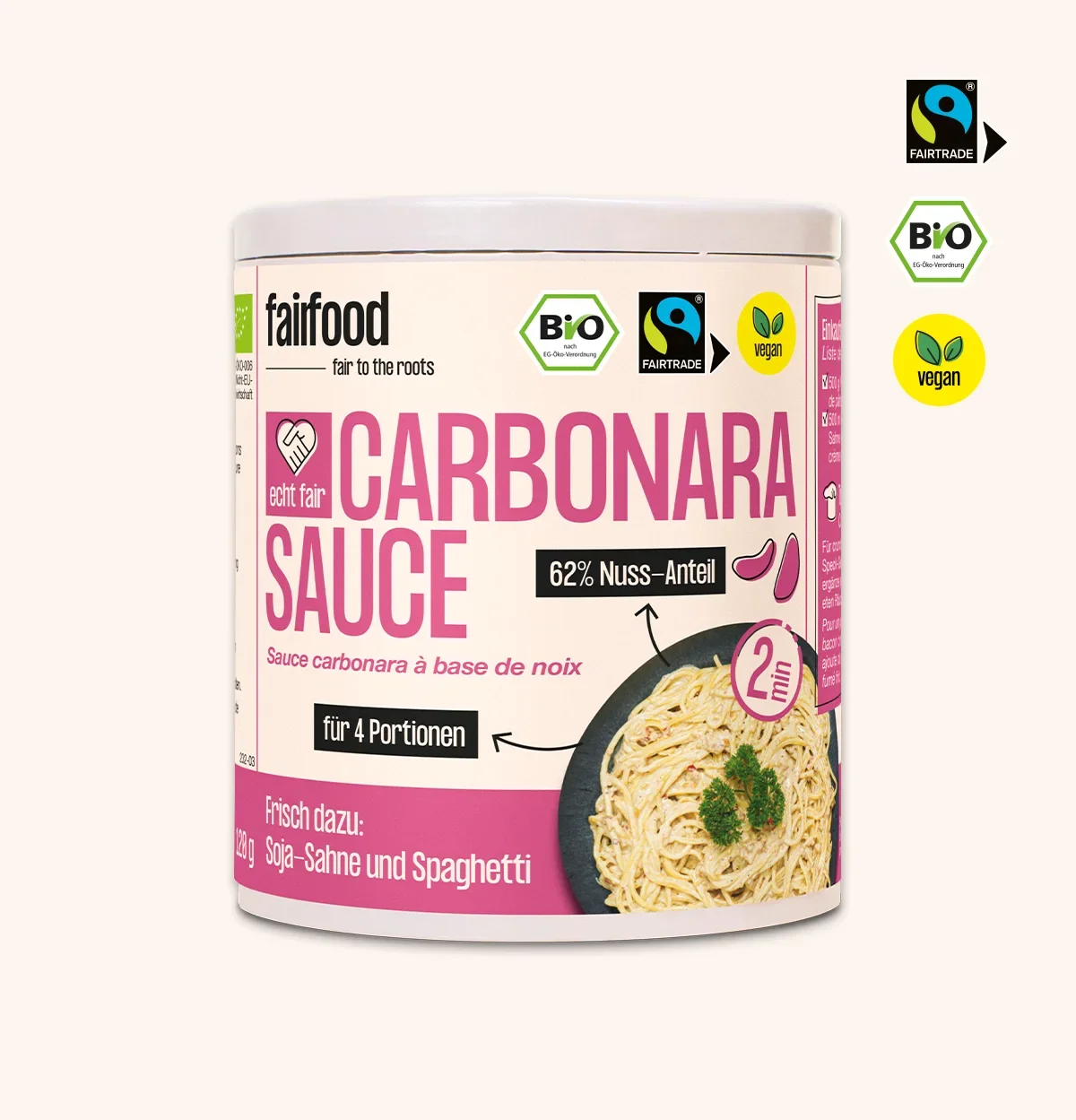 Nuss Carbonara Sauce in Papierdose