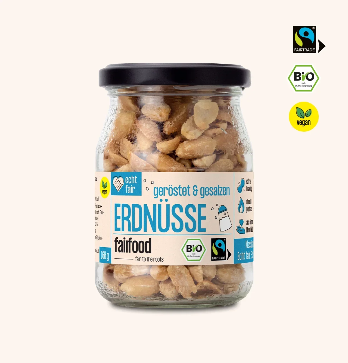 Pfandglas gesalzene Erdnuesse