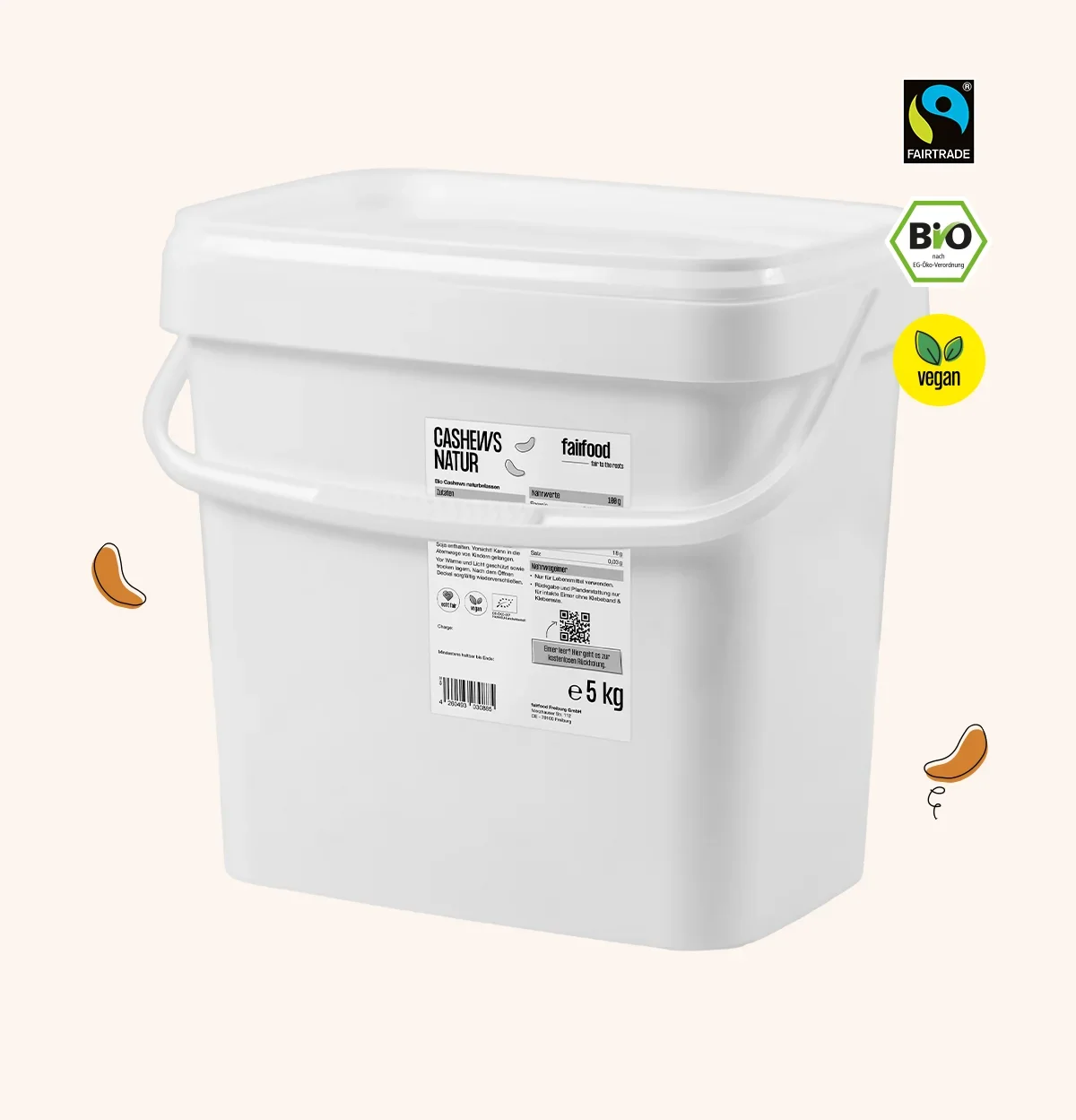 grosser Pfandeimer naturbelassene Cashews