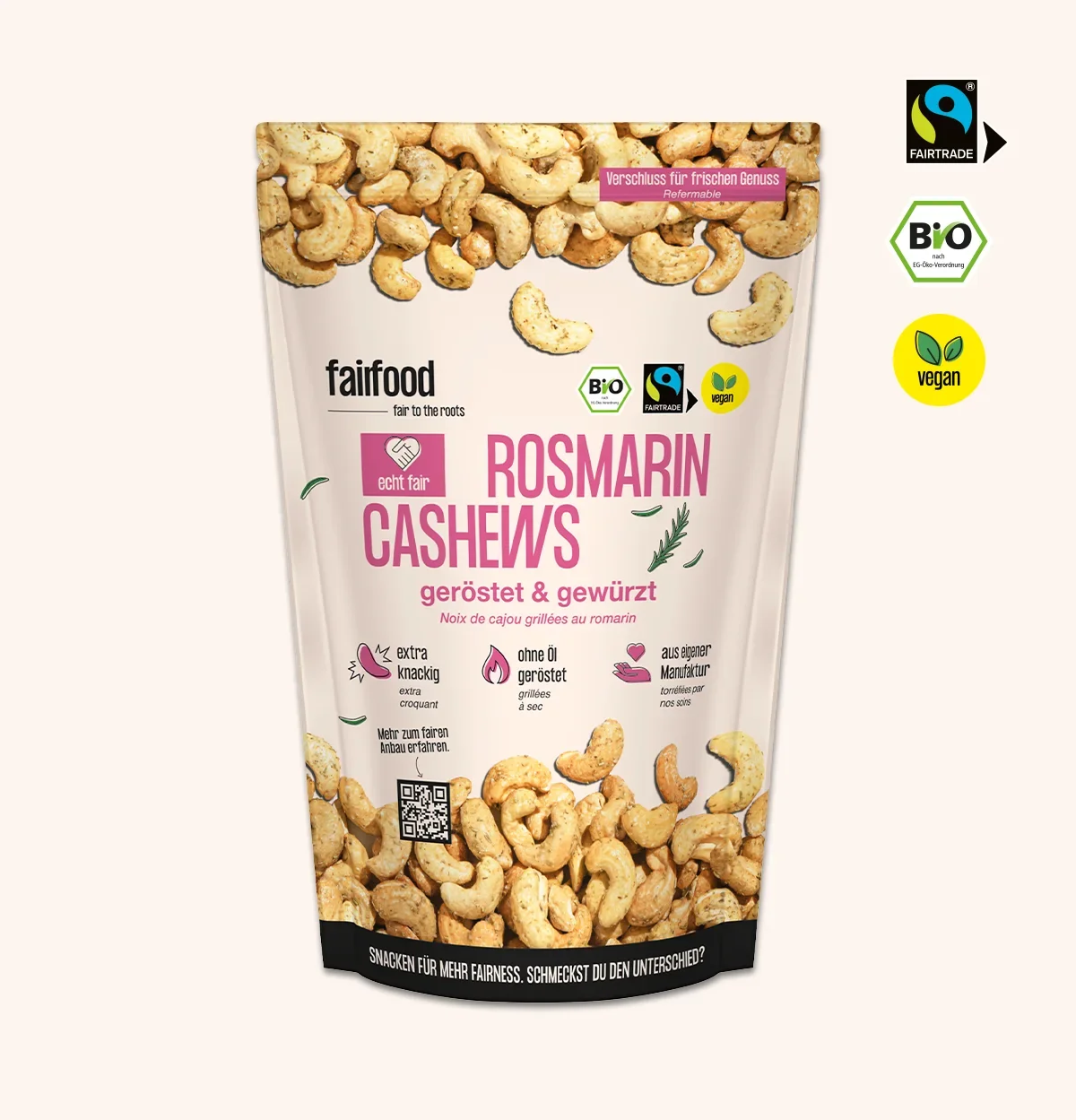 Beutel Rosmarin Cashews