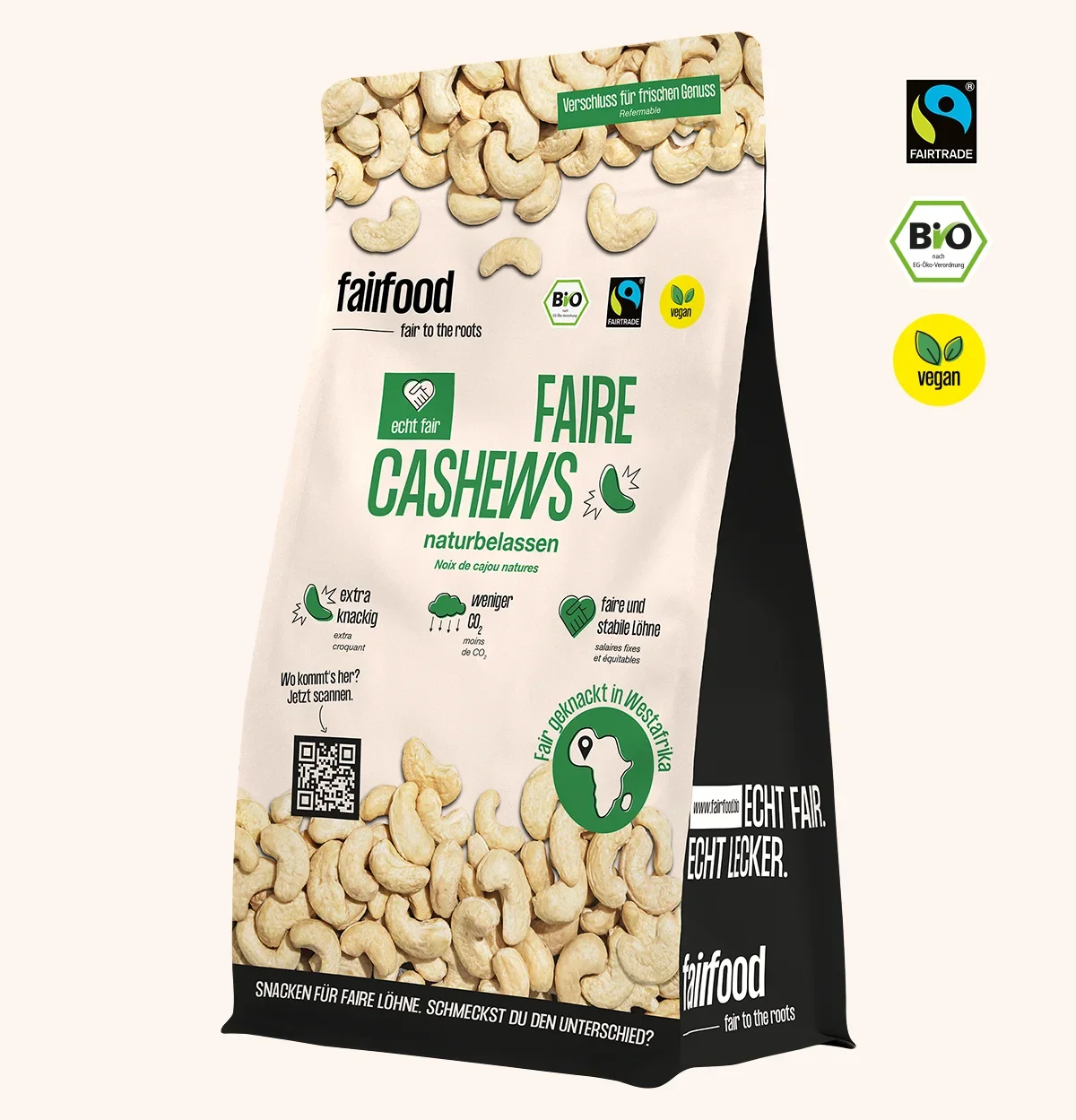 grosser Beutel naturbelassene Cashews