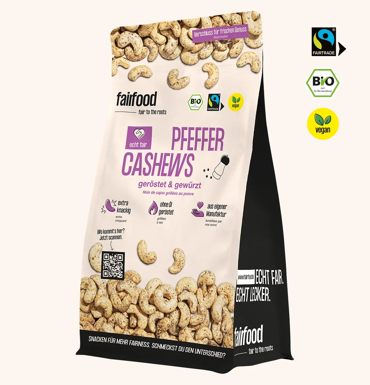 grosser Beutel Pfeffer Cashews