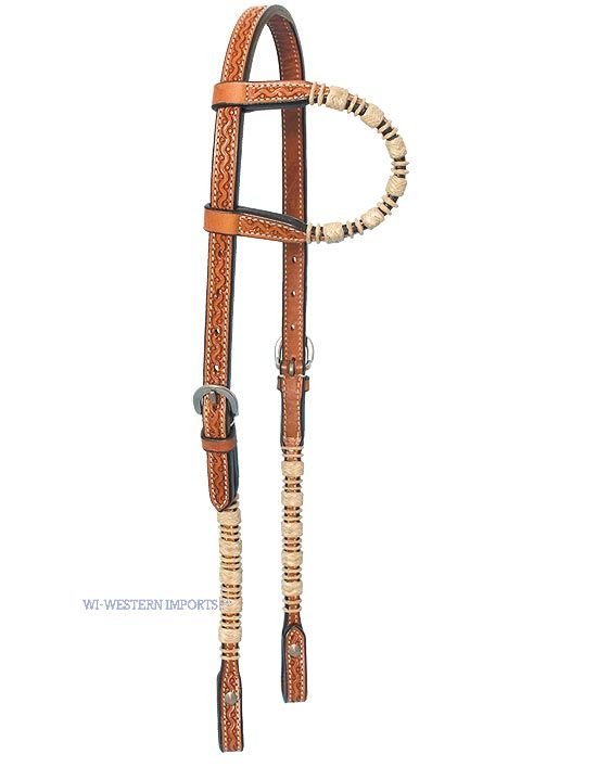 Einohrtrense mit Rohhaut Snake Dance one ear with Rawhide OE720