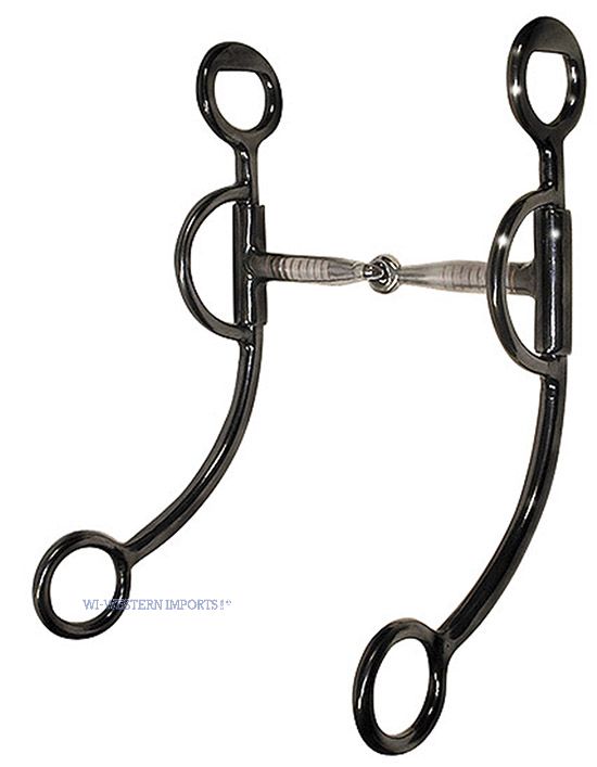 Snaffle Bit with Shanks Black Steel - 4,5 inch 240_0