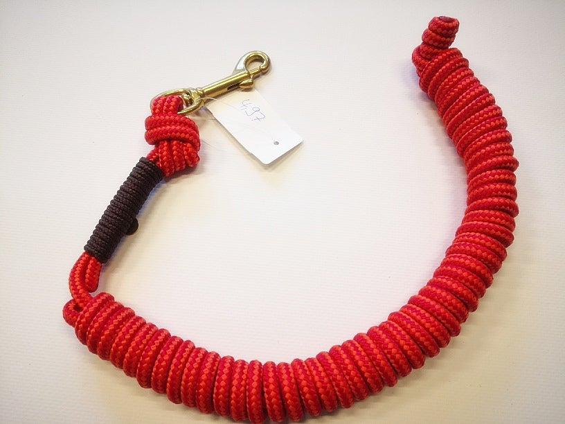 Bodenarbeitsseil SP 6 mm rotmeliert braun rotschwarz messing karabiner 4,97