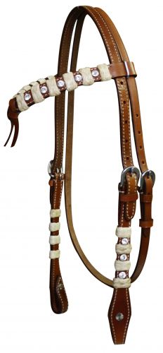 Show-Westerntrense mit Rohhaut und Strass, inkl. Split Reins Show-Westerntrense mit Rohhaut und Strass, inkl. Split Reins