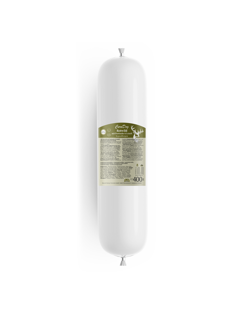 CuraDog Rotwild mit Pastinake & Leinöl 400g CuraDog Rotwild mit Pastinake & Leinöl 400g