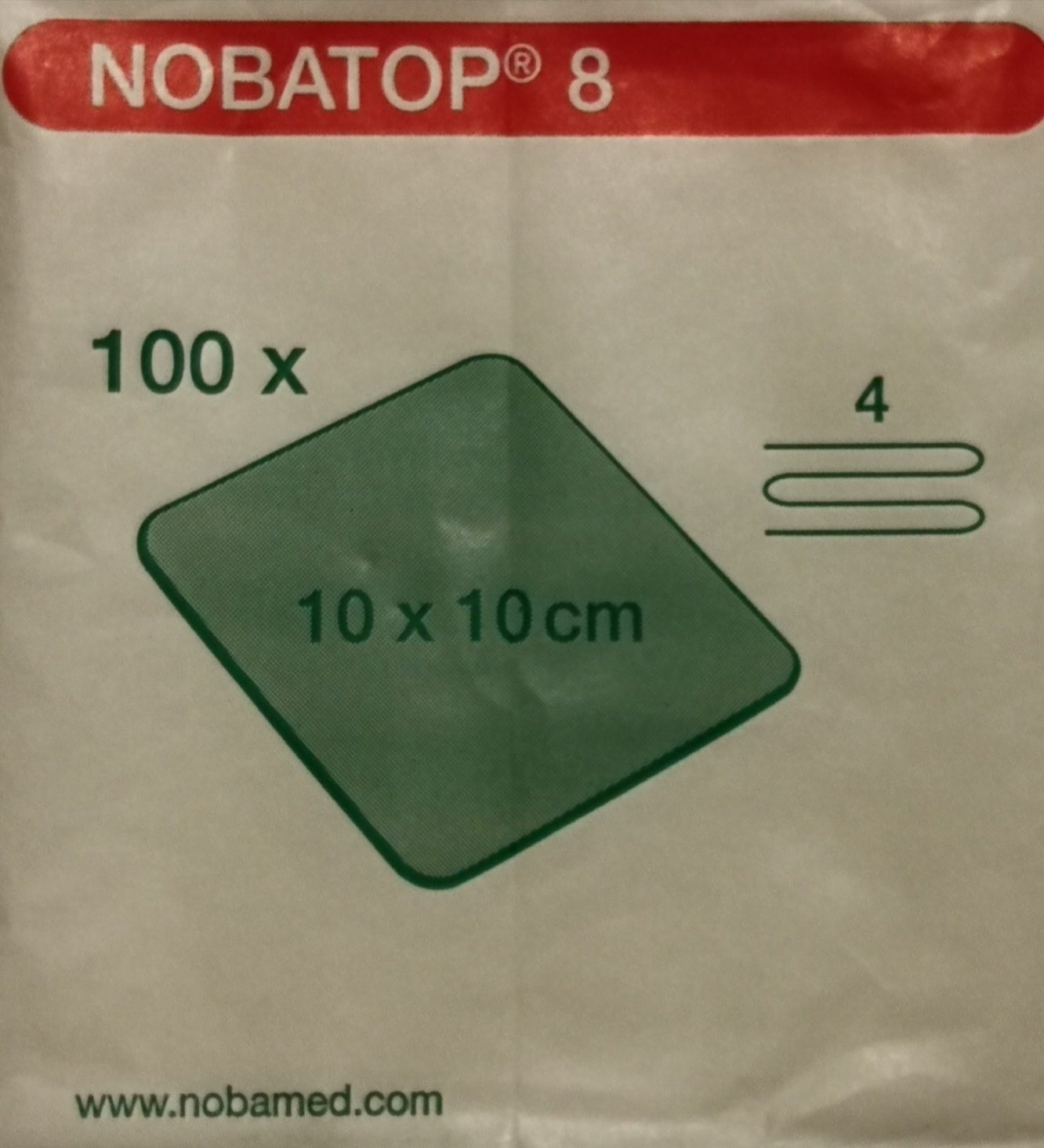 NOBATOP 8 Vliesstoffkompressen 10 x 10 cm oznorHB_soft