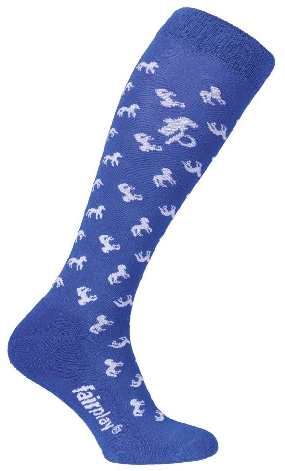 Fair play Winterreitsocken MULTI HORSES blue - M (36 - 41) 04105030500M_04100_0305_MUTI HORSES