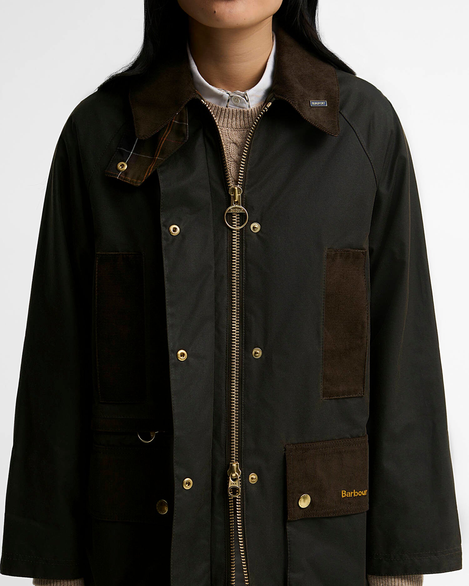 BARBOUR LWX15830 Icons Modern Beaufort Wax Coat - olijf
