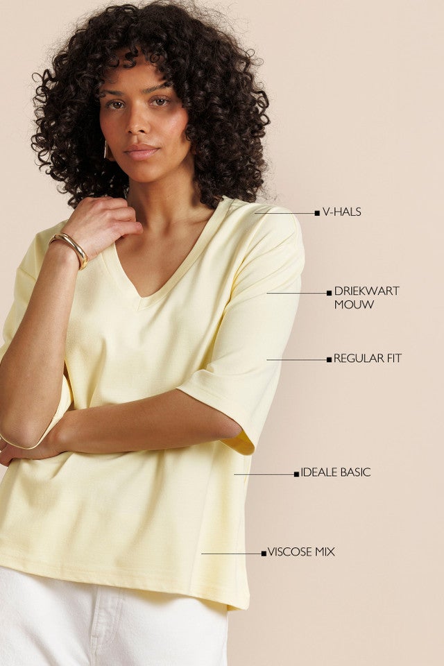 STUDIO ANNELOES 13914 Fiore v-neck T-shirt