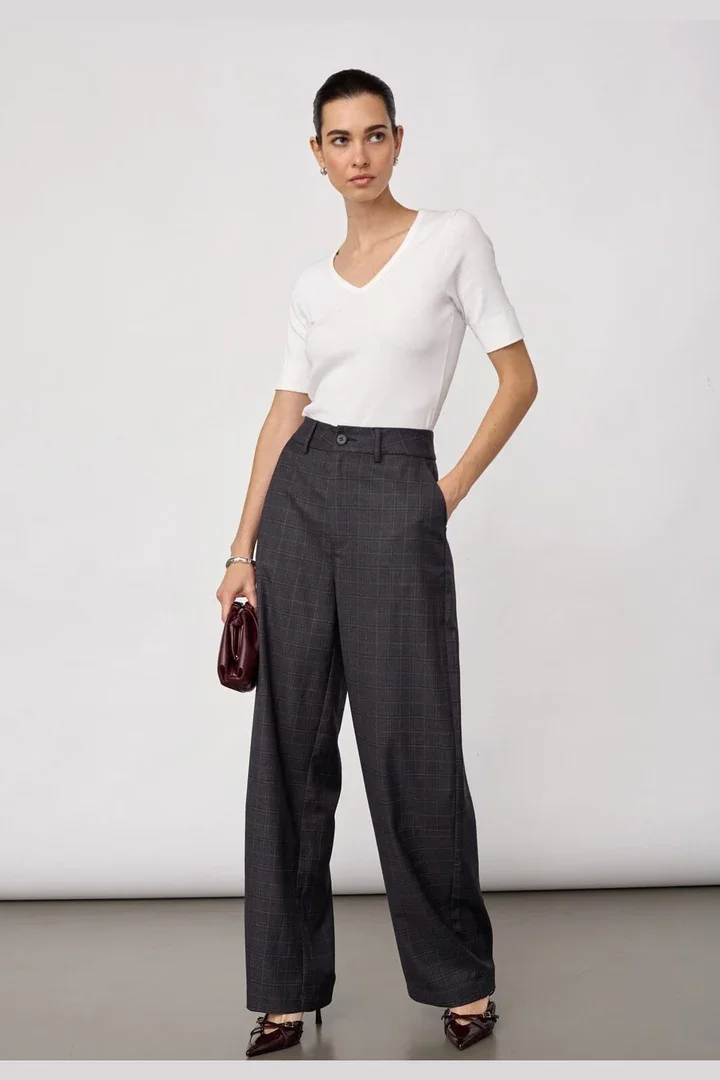 CO'COUTURE 500307 EloraCC Check Barrel Pants