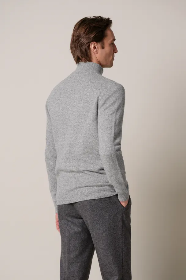 PROFUOMO PPXJ30047C Grijze two-tone pullover half zip