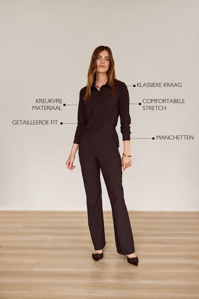 STUDIO ANNELOES 94802 Poppy Blouse-espresso