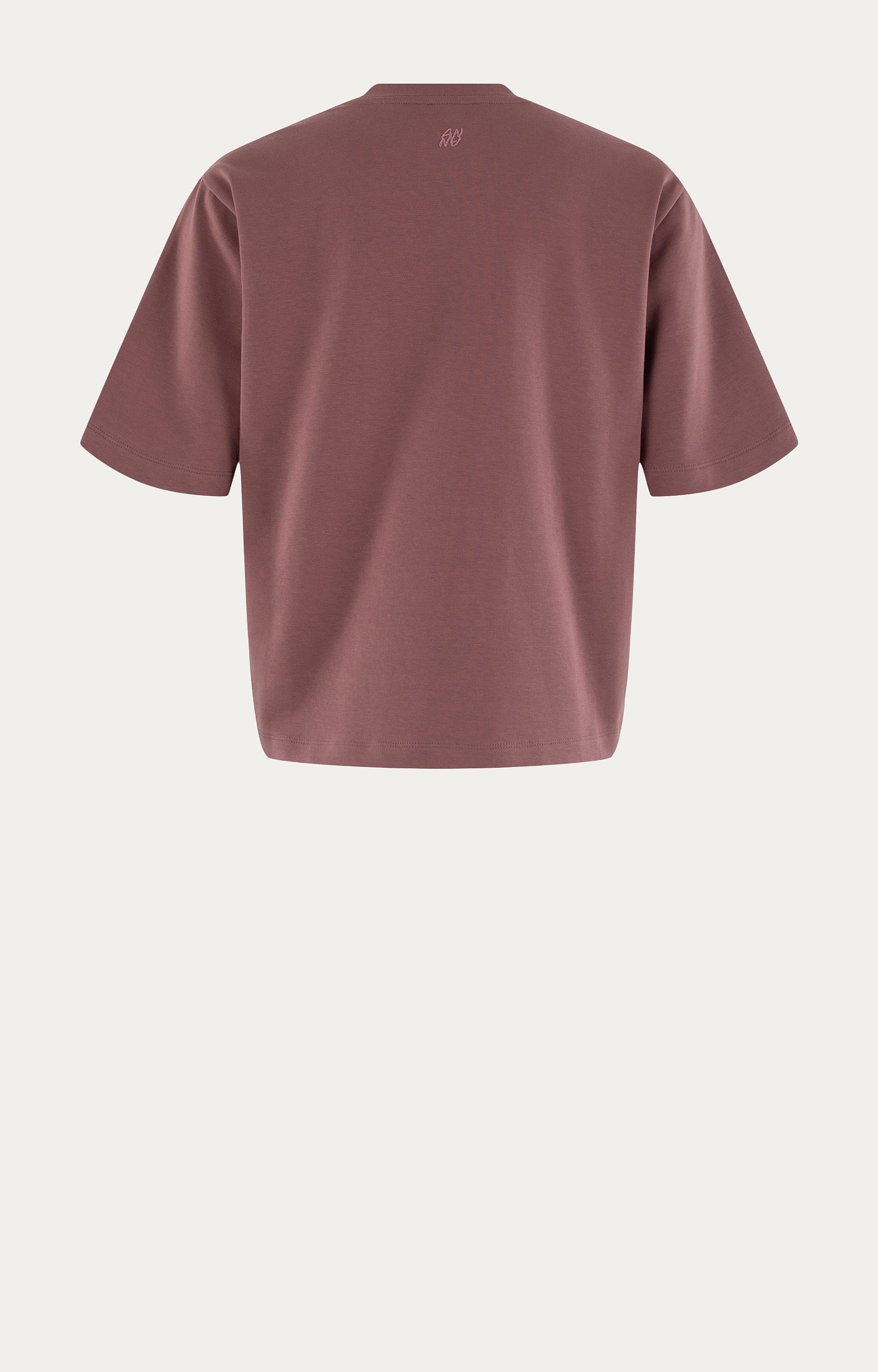 ANNA 43a04-03919 T-shirt met broche-Dark Blush Solid