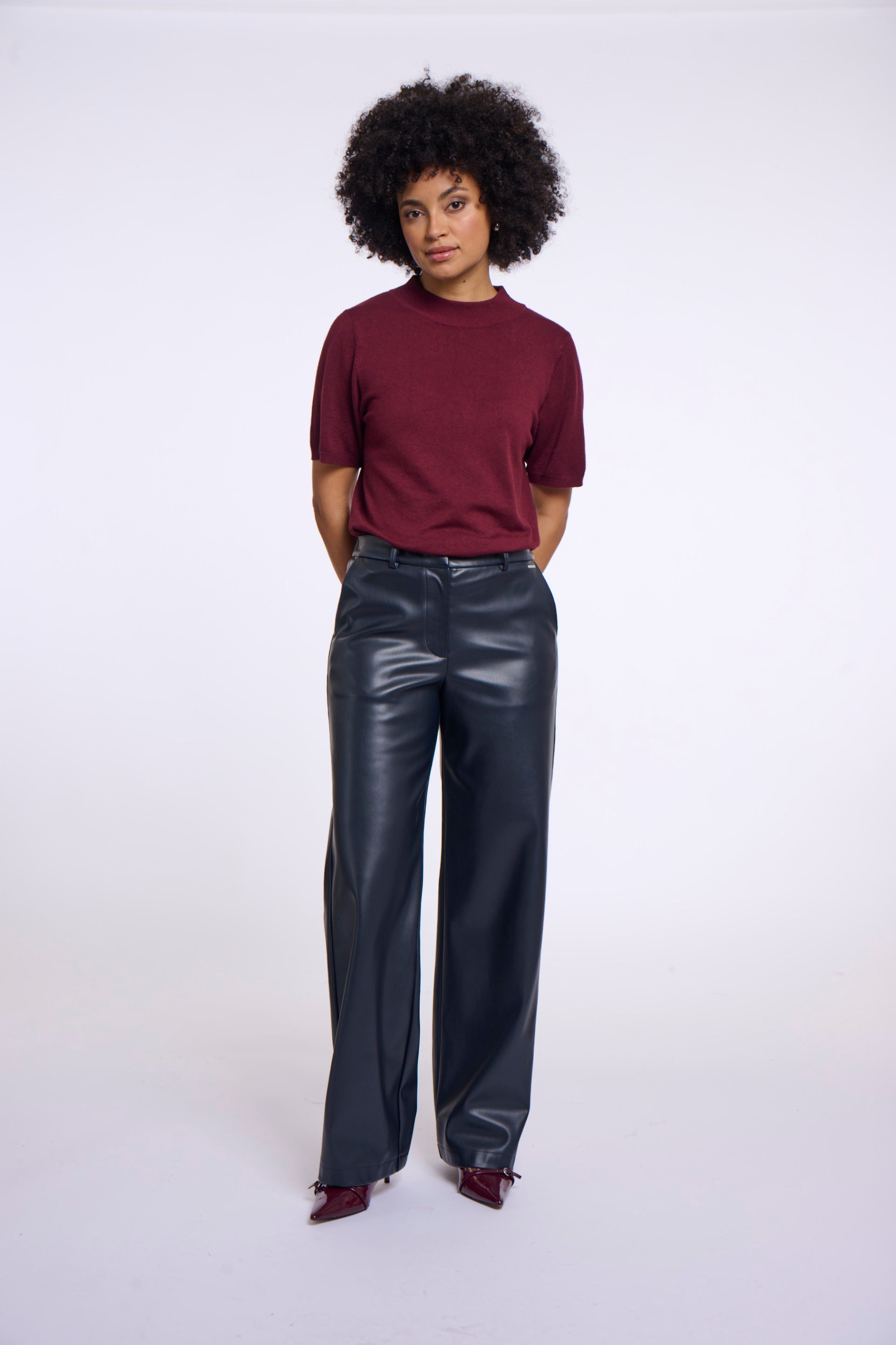 RINO & PELLE GeorginaRegular.7502611 faux leather pants-dark navy