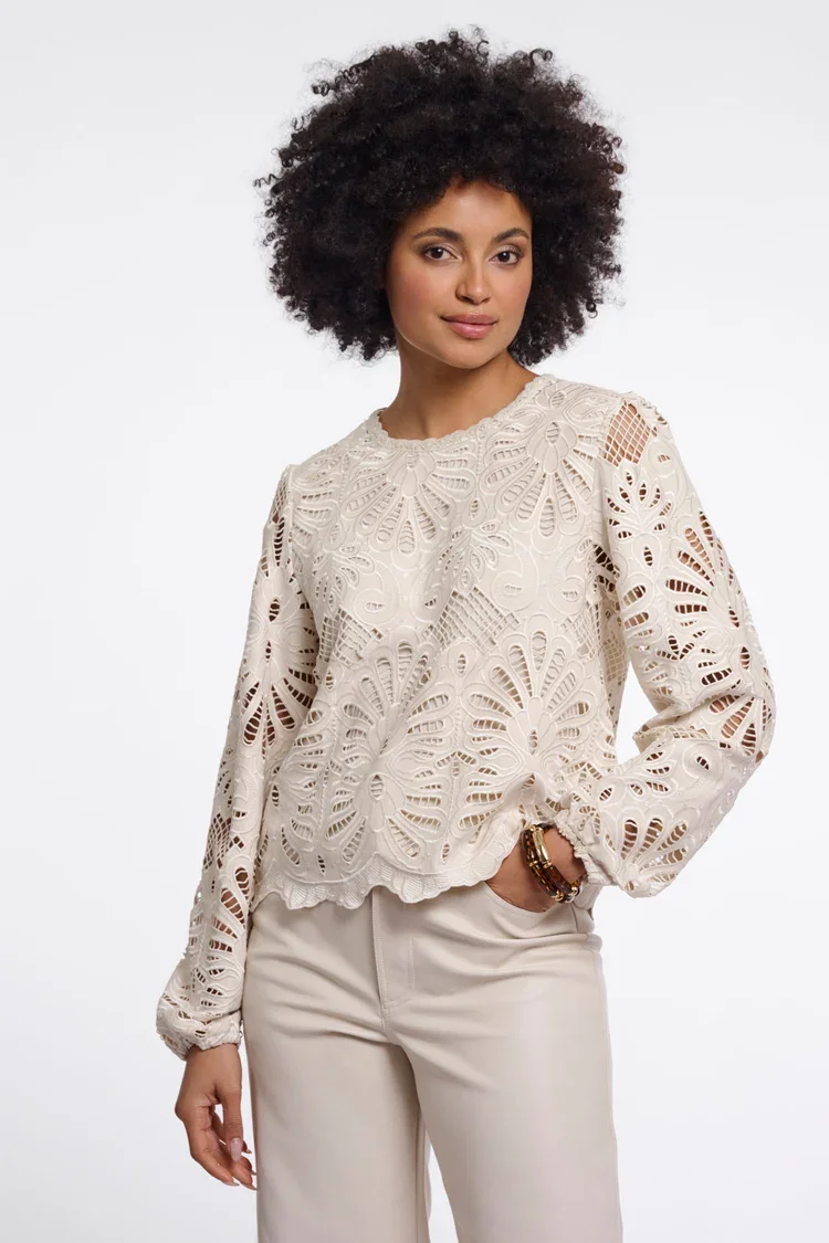 RINO & PELLE Jaike.7002611 kanten blouse birch
