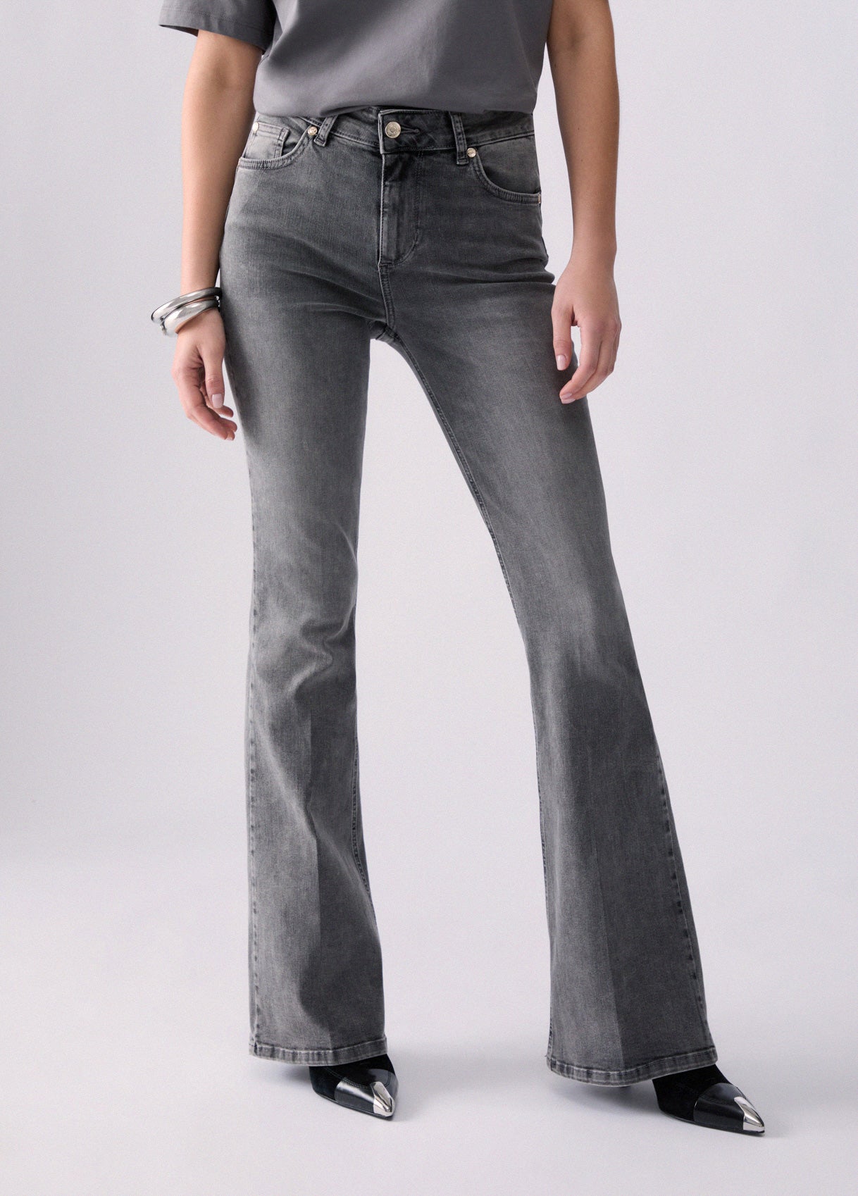 LIU JO UF6015D0357 B.Up Beat HW bootcut jeans grijs