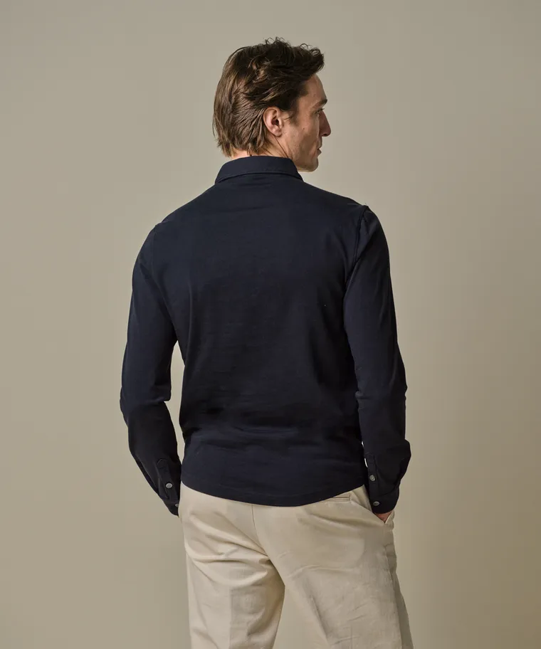 PROFUOMO PP2J00001B Single Jersey POLO LONGSLEEVE-Navy