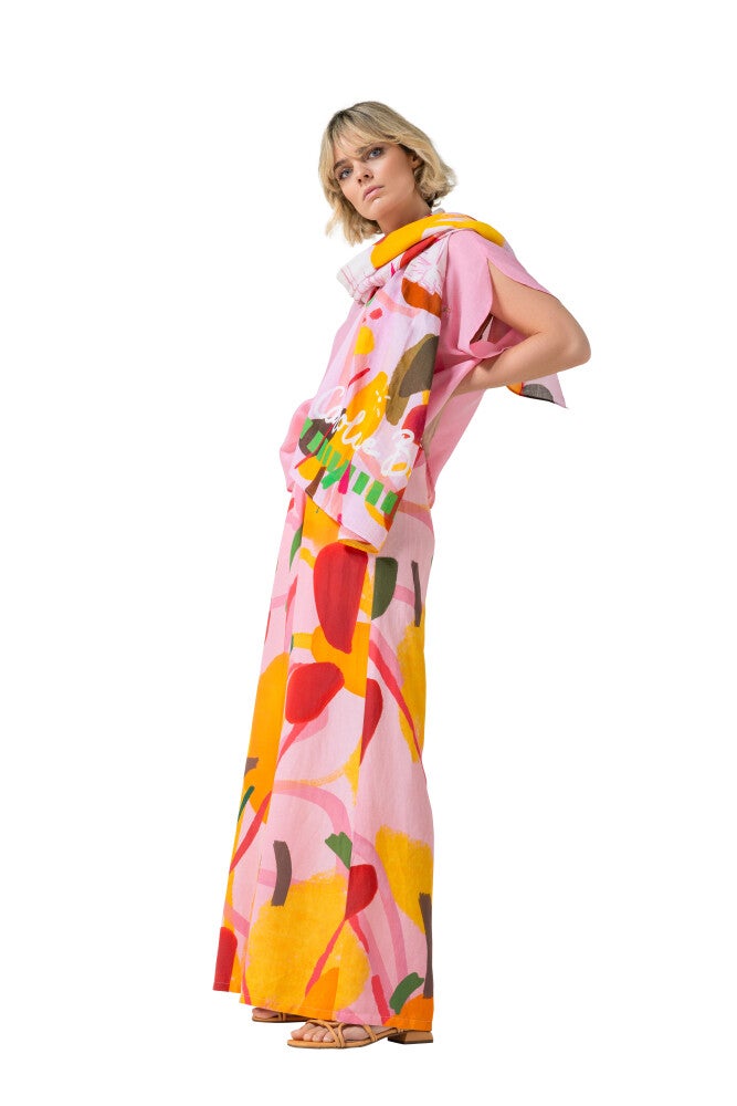 CarolineBiss 3554/89 Broek Linnen Bedrukt