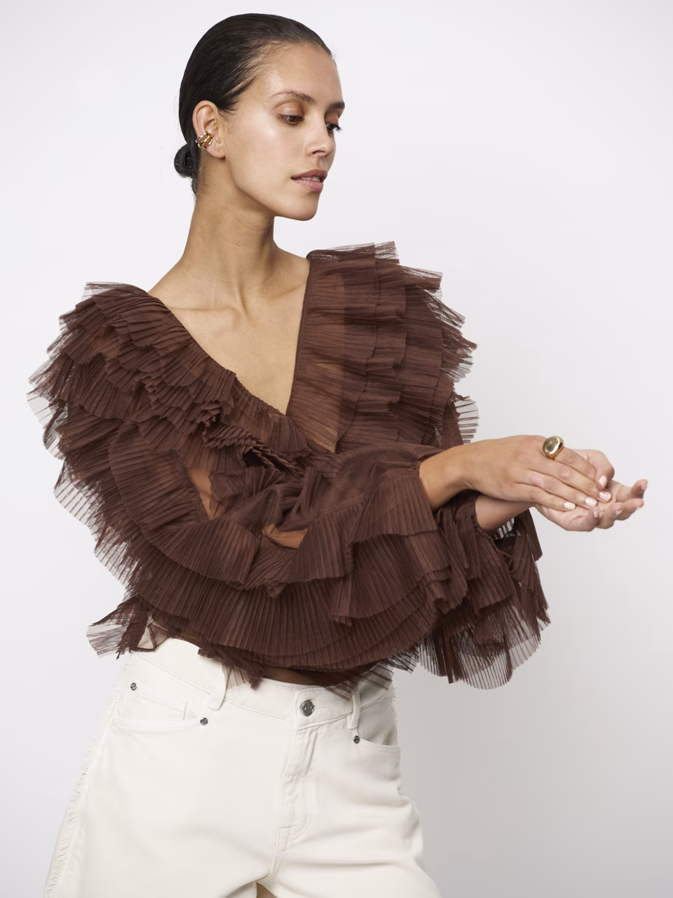 DANTE 06 Phora Tulle Ruffle Top 262197