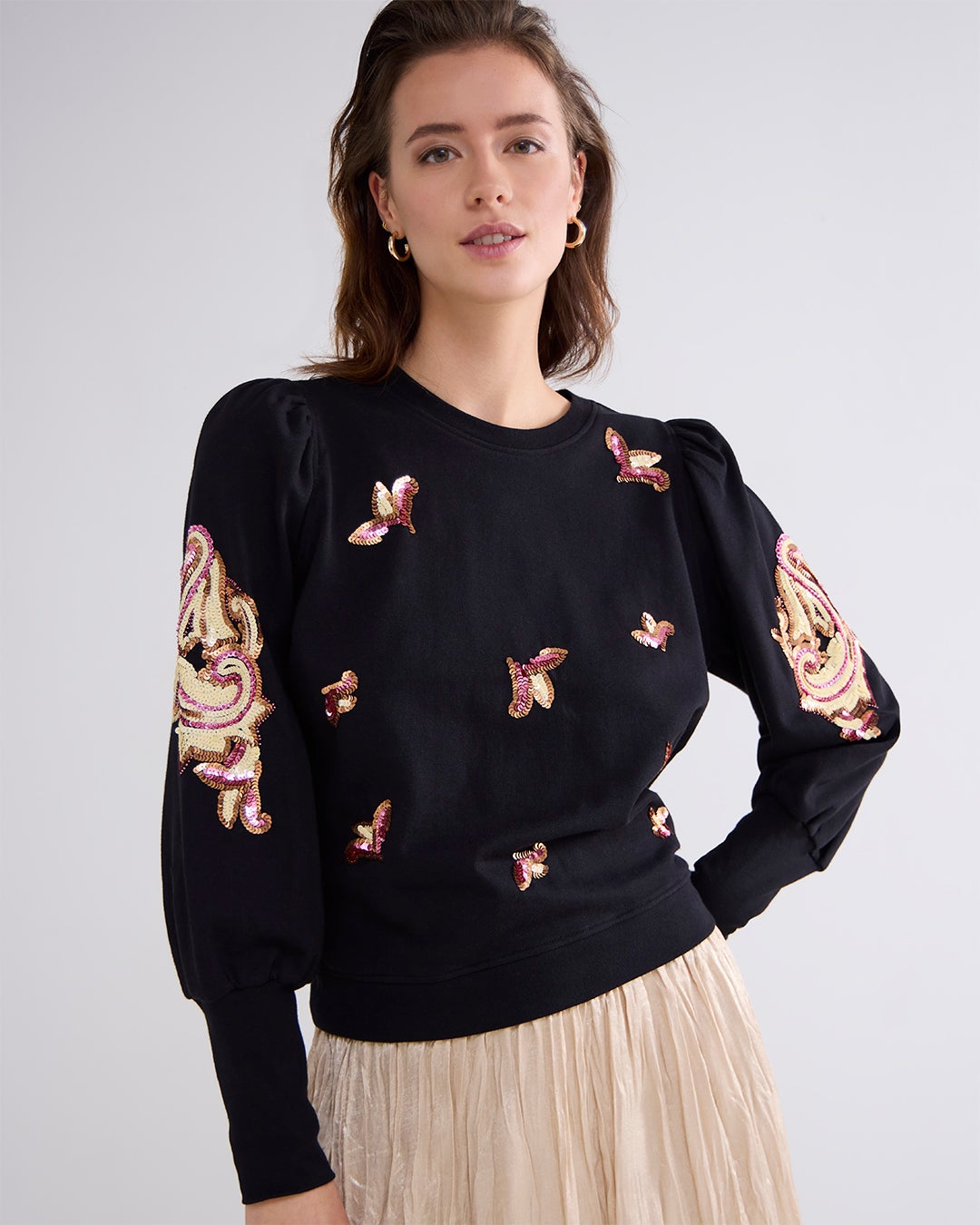 SUMMUM 3s5064-30656 Sweater met applicaties