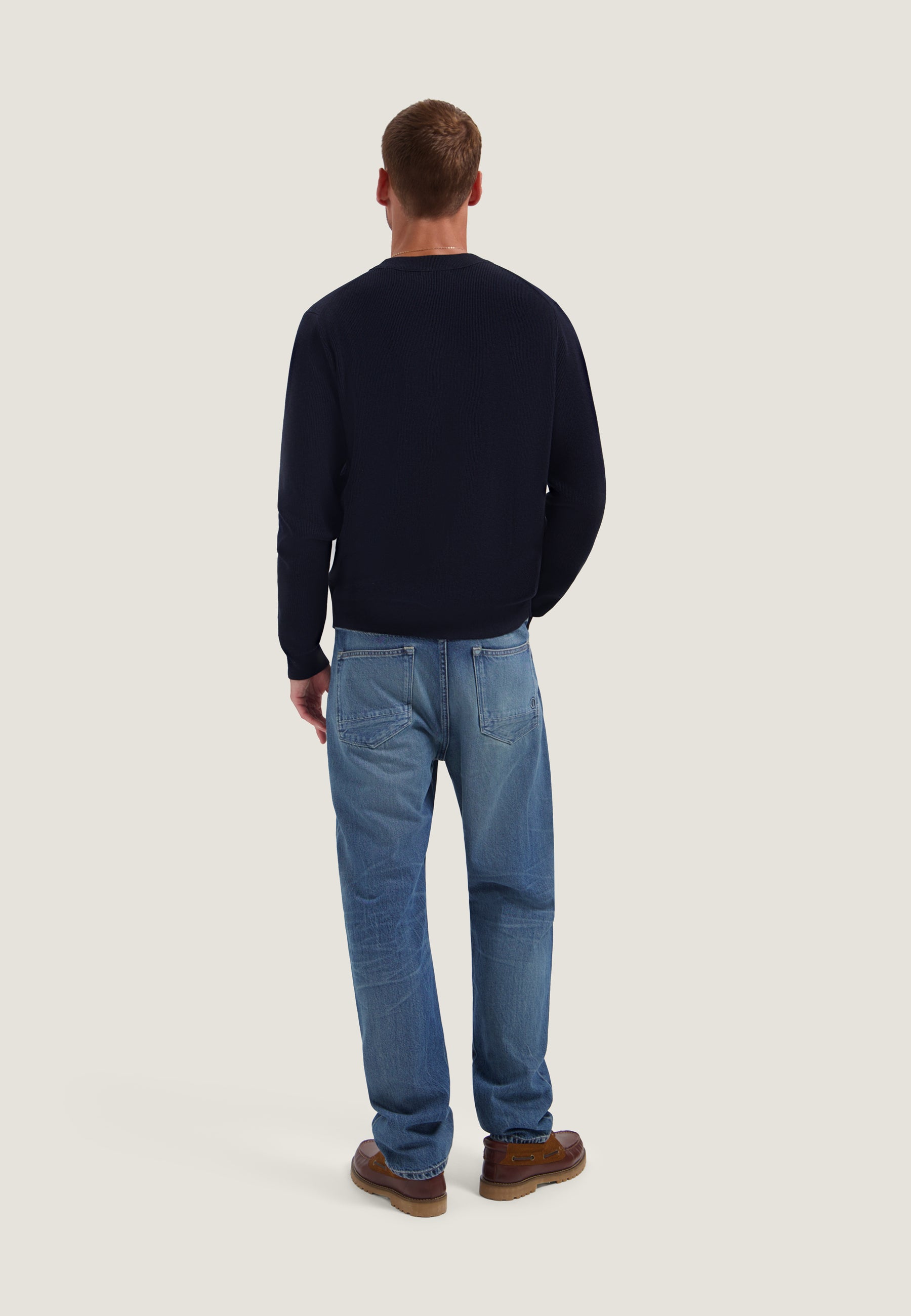 DESTREZZED 406824 OSCAR RIB MOCKNECK-Dk. Navy