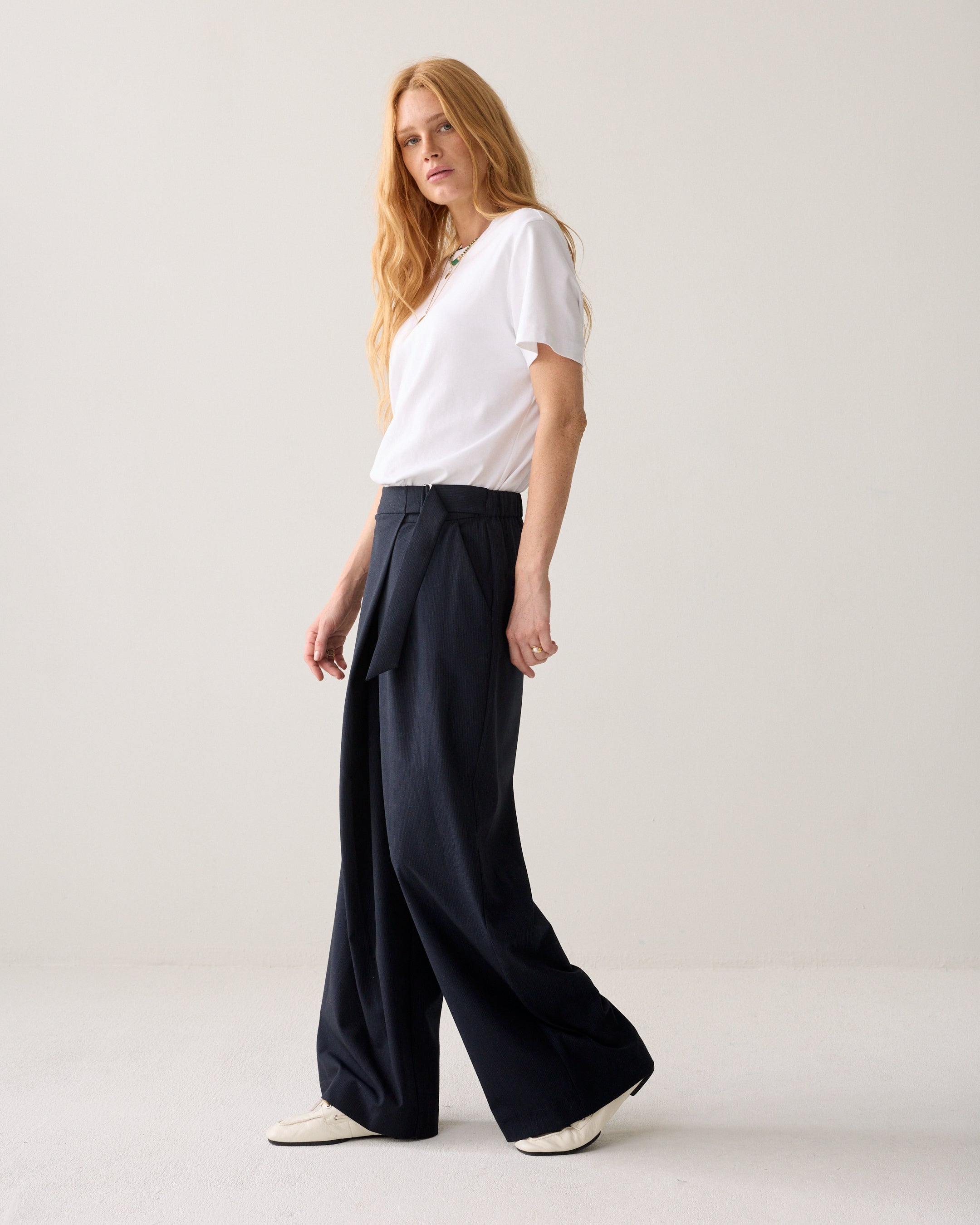 Summum 4s3029-12504 Overslagbroek met pinstripe