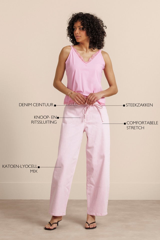 STUDIO ANNELOES 13922 Babet denim trousers-pop pink