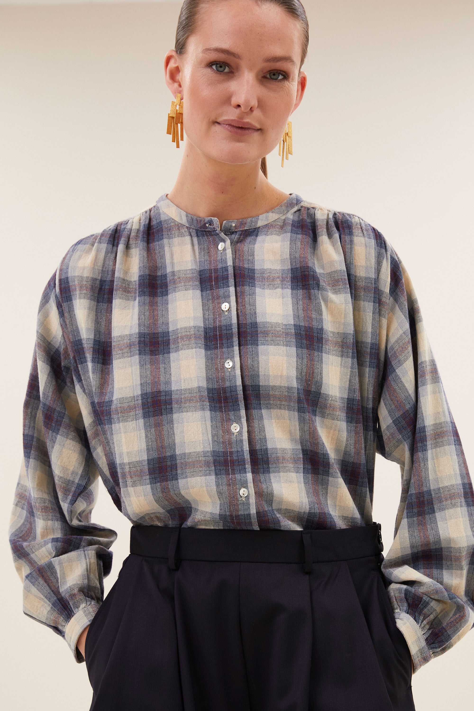 BY-BAR 26412021 NYKA TOKYA CHECK BLOUSE