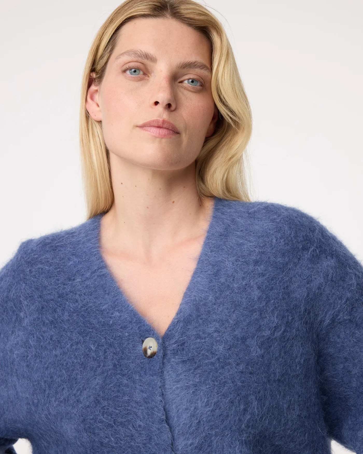 KNIT-TED 262P047 Maris Cardigan - mid bleu