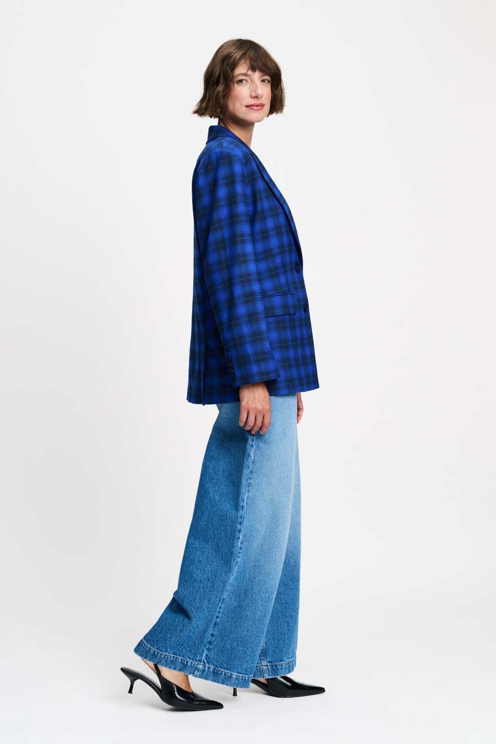 POM SP9787 BLAZER - Laurie Check Blue
