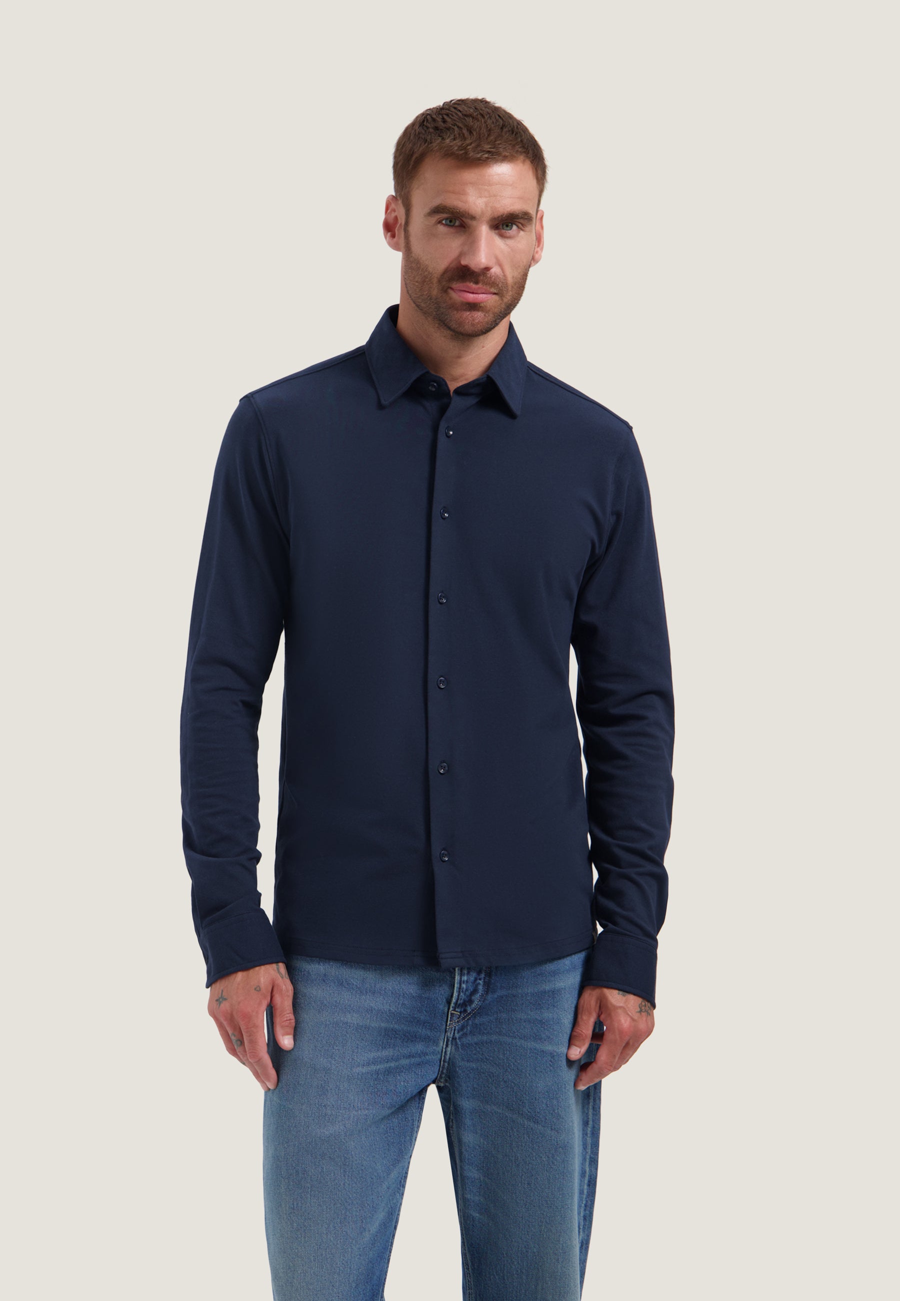 DESTREZZED 303995 BLAZE SHIRT-Dk. Navy