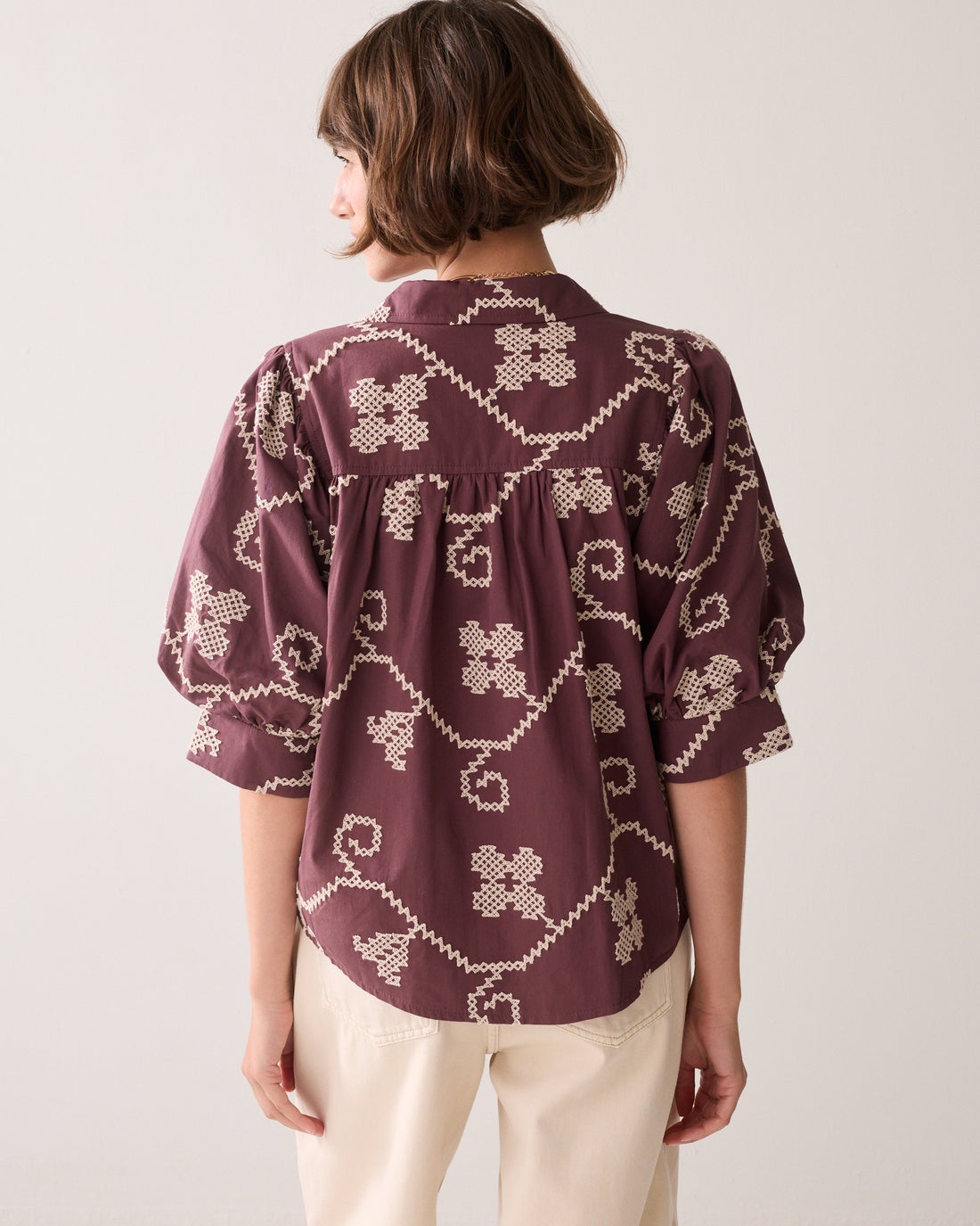 SUMMUM Geborduurde blouse 2s3500-12446