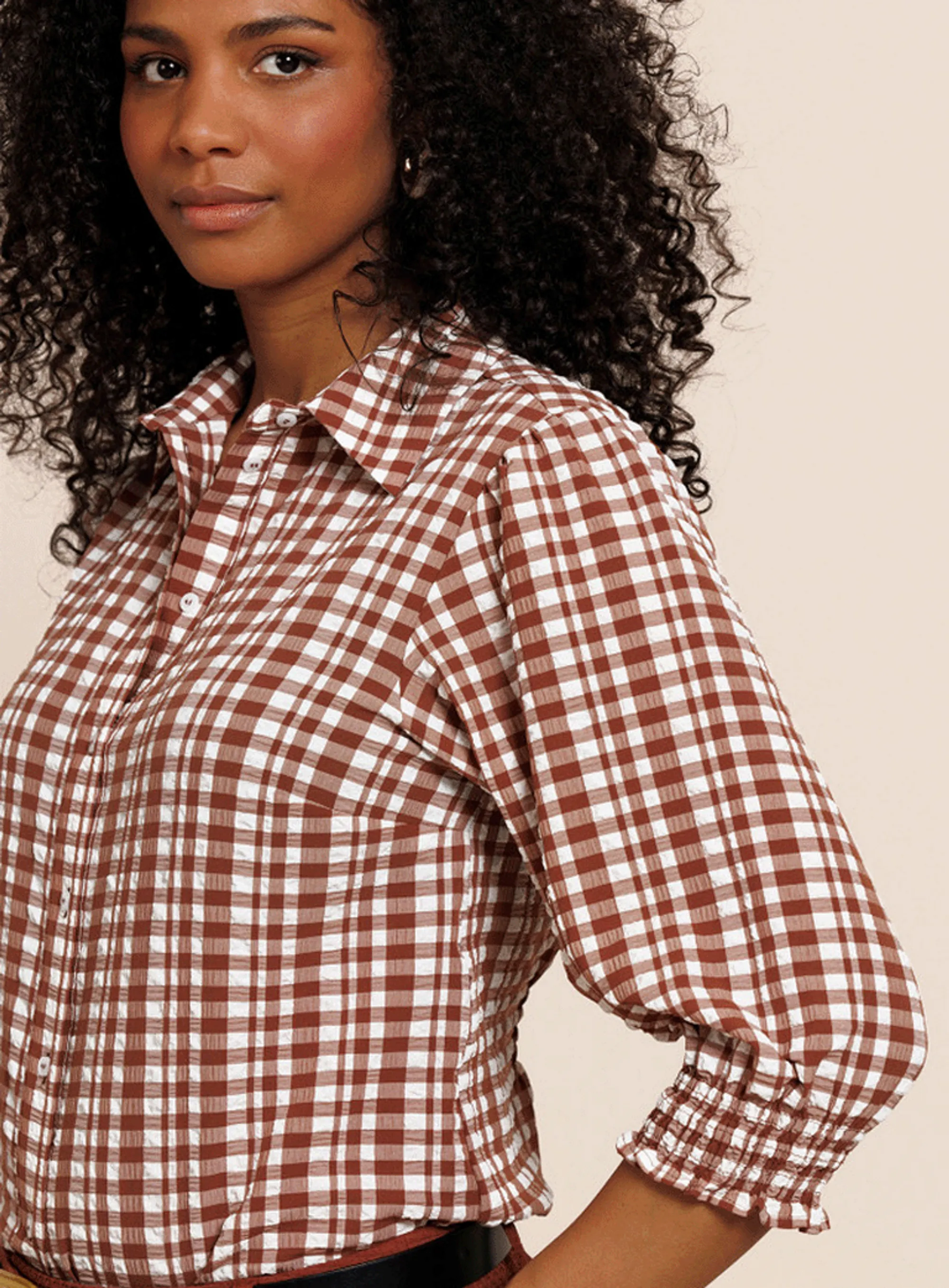 STUDIO ANNELOES 14024 Yentill check blouse