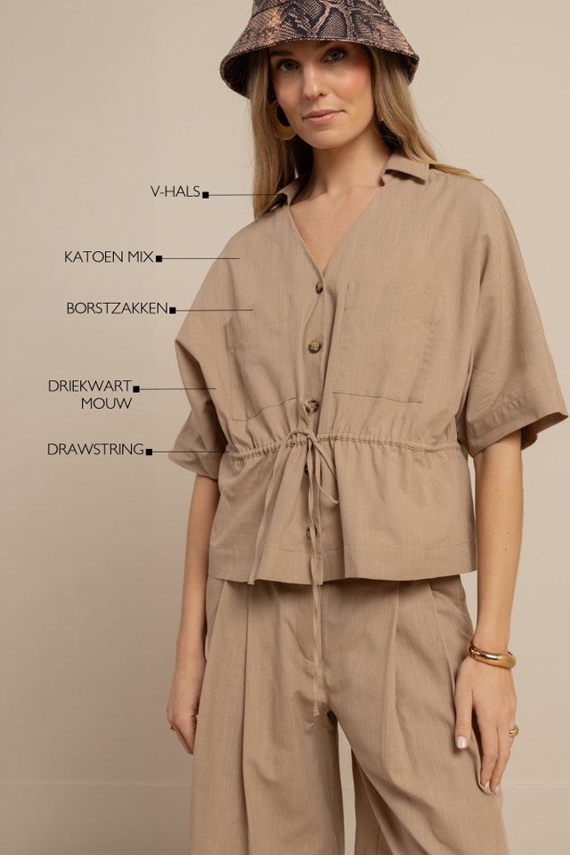 STUDIO ANNELOES 13904 Erie linnen blouse