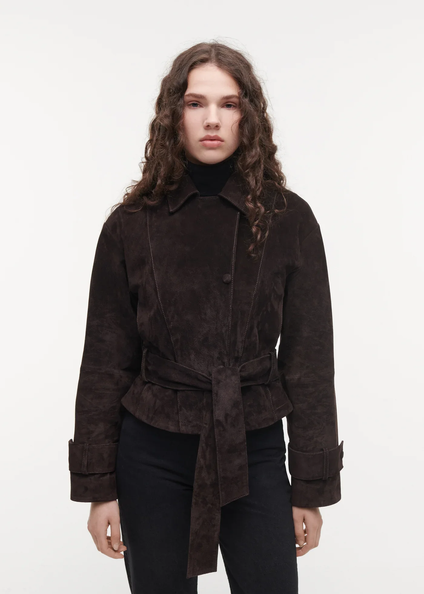 Studio AR 028L266022.01 Gwen Suede kort jasje - velvet brown