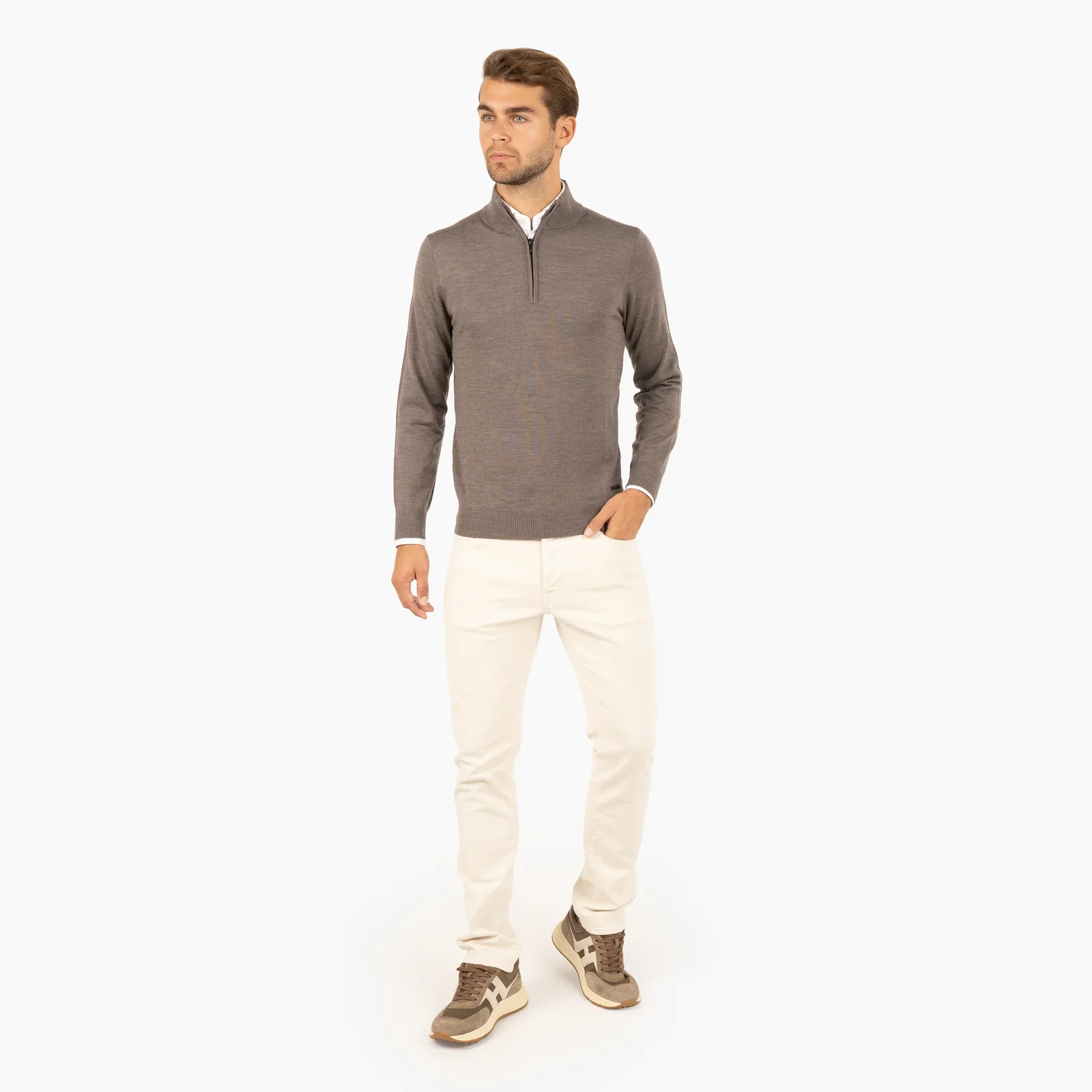 SEVEN DIALS SDL00005LU15 SAUL Pullover rits-taupe