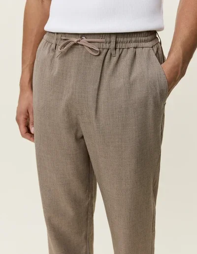 LES DEUX 1002232 COMO TAPERED broek - dark sand melange