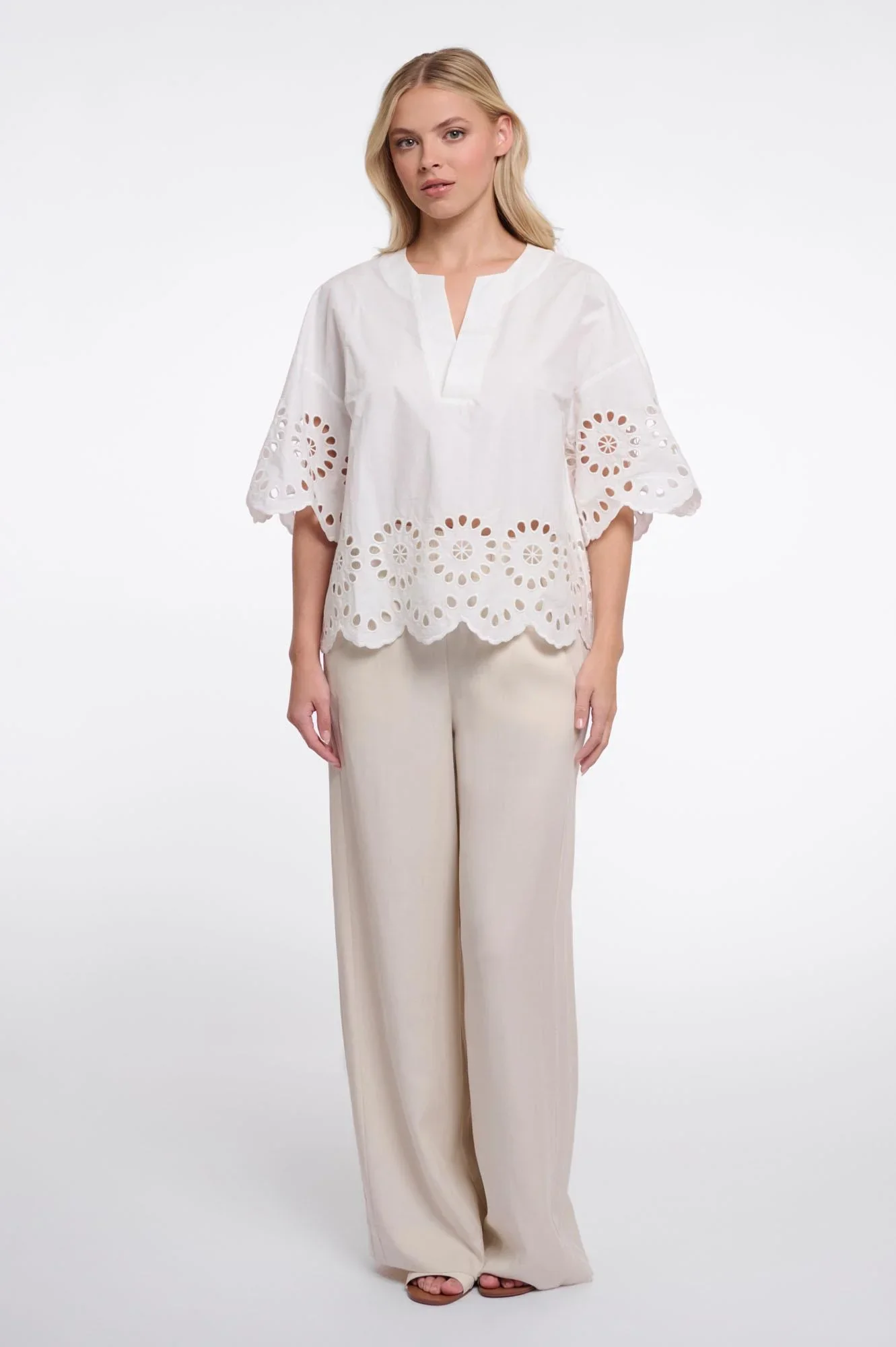 RINO & PELLE Trudy.7002623 Blouse Embroidery-snowwhite