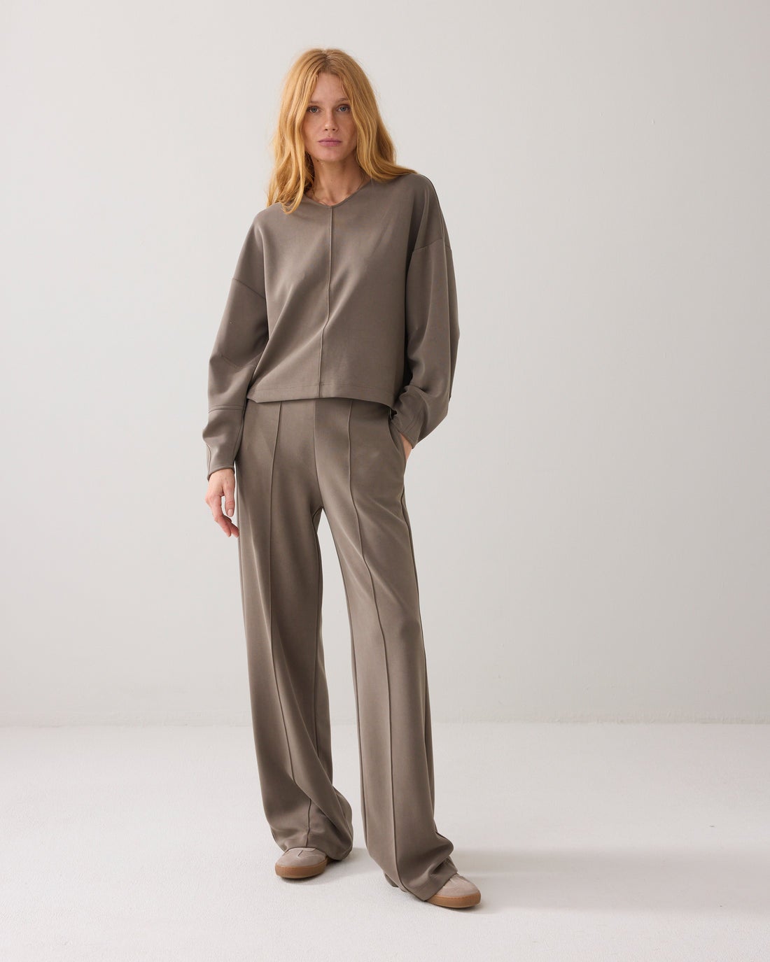 SUMMUM V-hals top washed 3s5200-30606