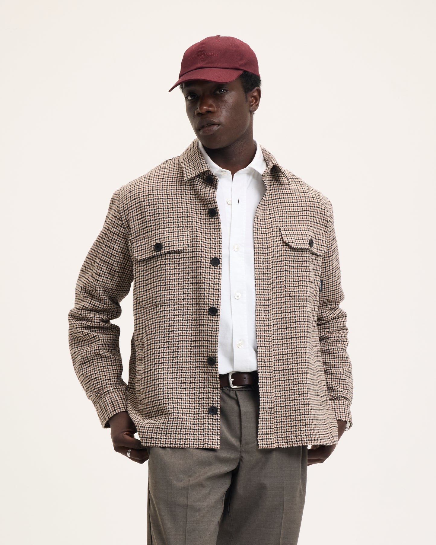 THE GOODPEOPLE SERGIO 26020225 wollen overshirt met ruitpatroon