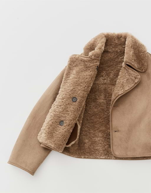 OPUS 10634513596475 Hafira Omkeerbare jas in shearling-look