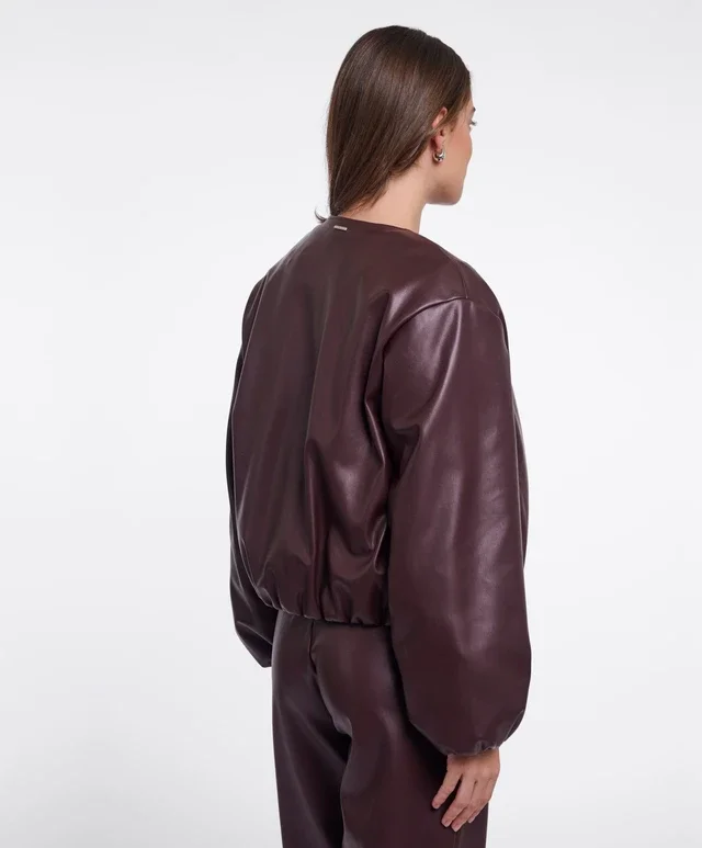 RINO & PELLE Lomee.7502611  Faux leather blouson jacket-chocolate