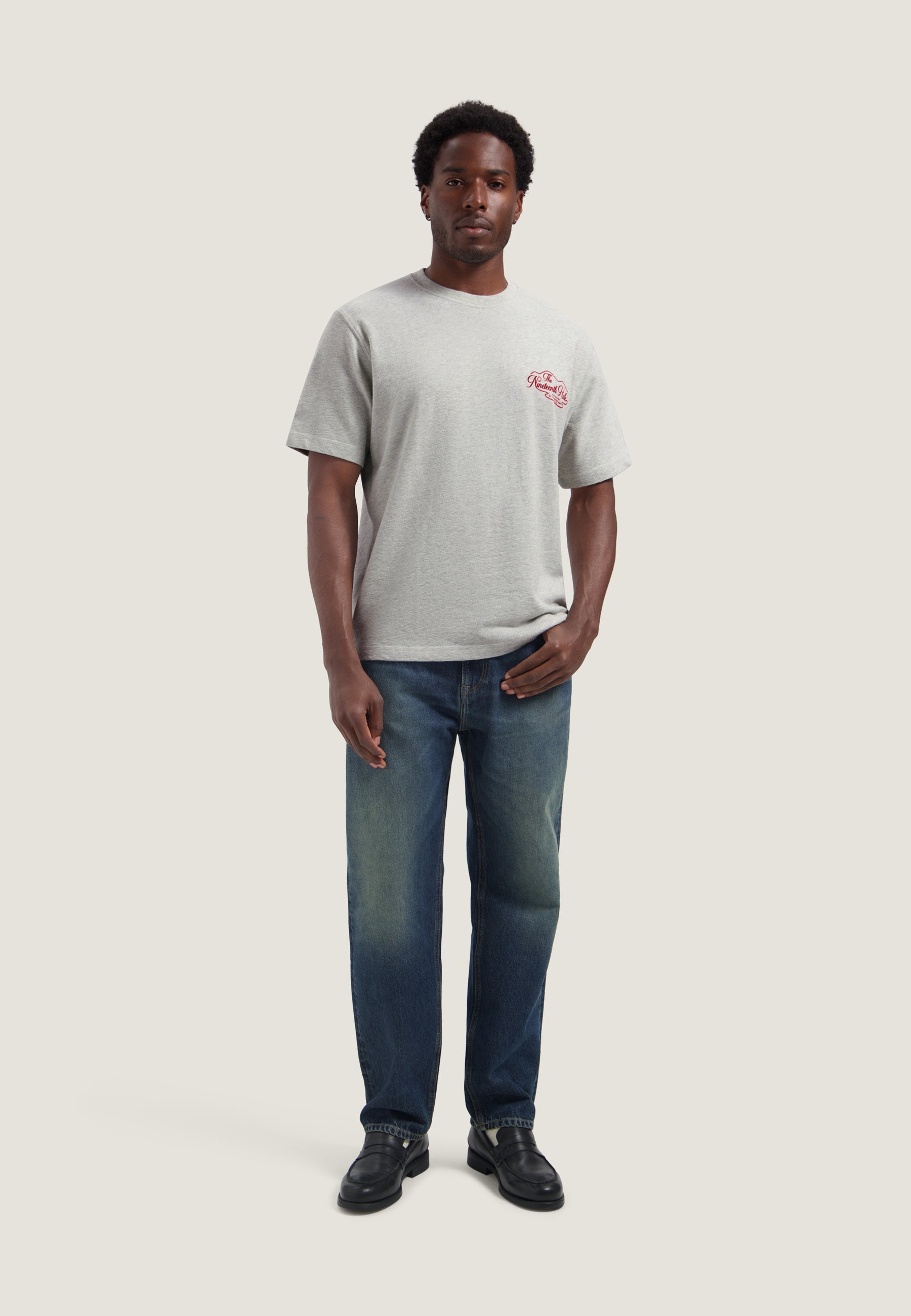 DESTREZZED 203554 LASSE ARTWORK TEE-Grey Melange